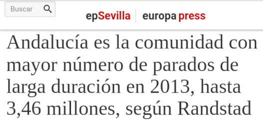 Andalucía es la comunidad con mayor número de parados de larga duración en 2013, hasta 3,46 millones, según Randstad
