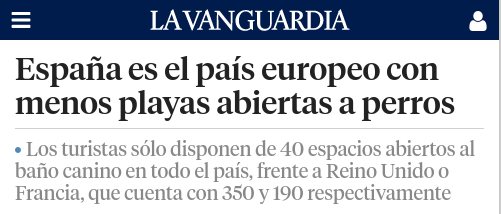 La Vanguardia: "España es el país europeo con menos playas abiertas a perros"